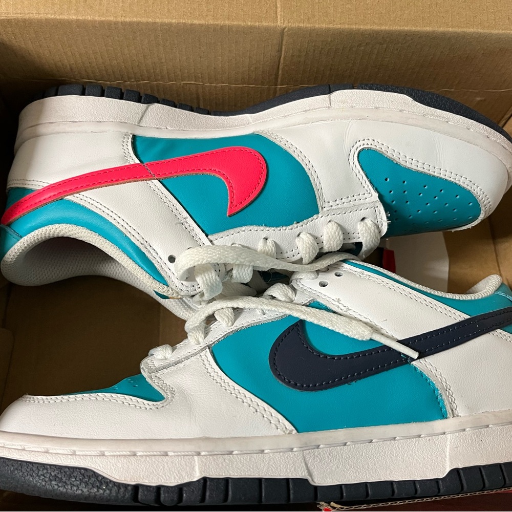 Blue and Pink Nike Dunks GS